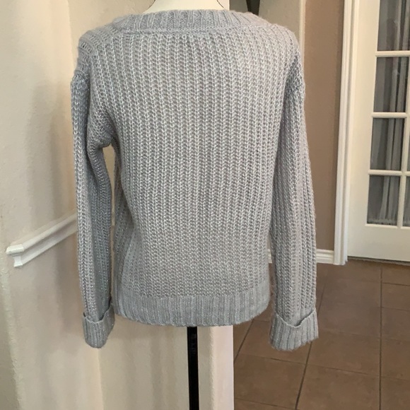 No Boundaries gray and silver metallic thread cropped pullover sweater Size M - Picture 3 of 16